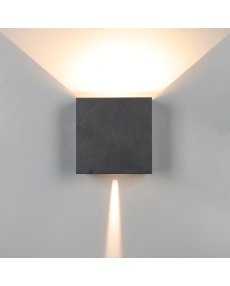 DAVOS XL* APLIQUE EXTERIOR LED* 2*10W 3000K NEGRO ARENADO